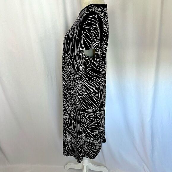 Vintage Designer Chetta B Black & White Dress Knee Length Mini Short Sleeve - Picture 2 of 10